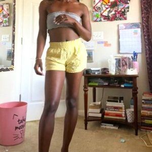 Yellow Forever 21 Linen Shorts